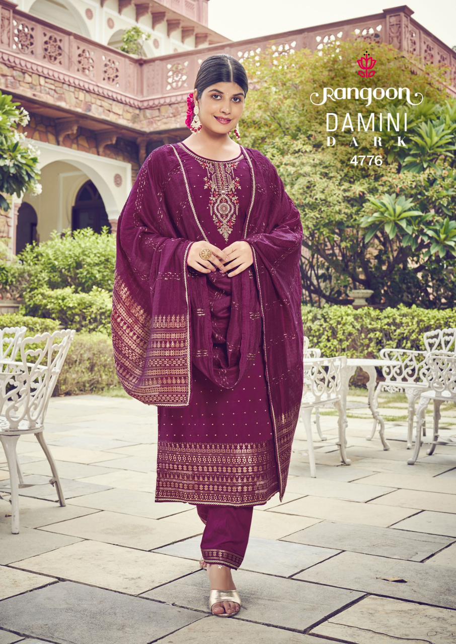 Rangoon Damini Dark Trending Wear Readymade Suits Catalog
